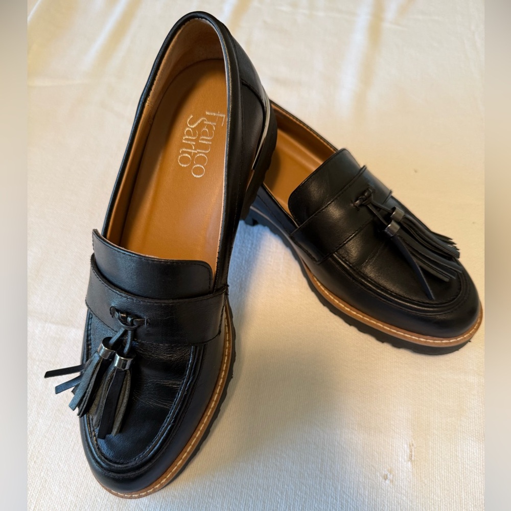 Franco Sarto Black Tassel Women’s Loafers